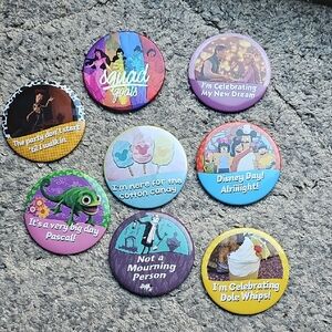 Colorful Disney-Themed Button Set